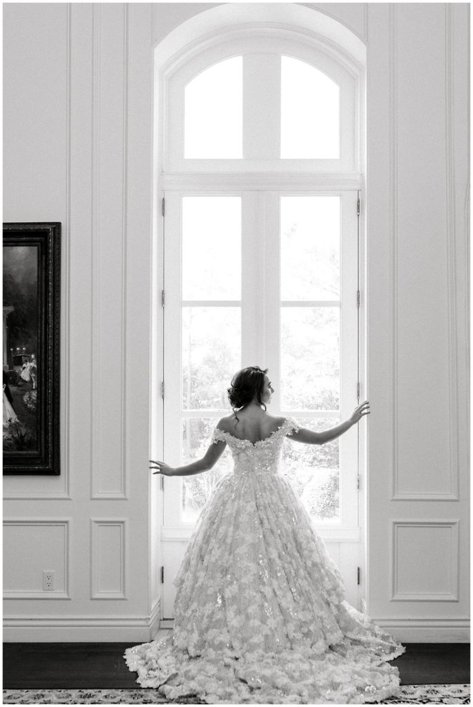 Bride Looking out the window
