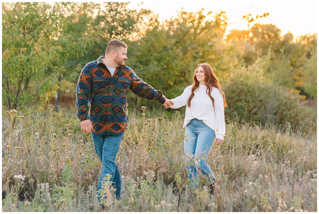 Romantic Engagement Photos at Great Plains Nature Center